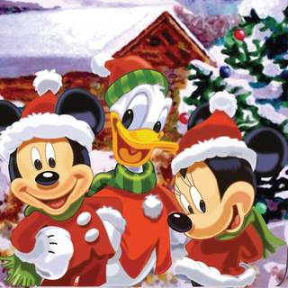 Christmas Minnie and Mickey wallpaper