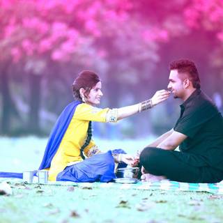 Village couple wallpaper