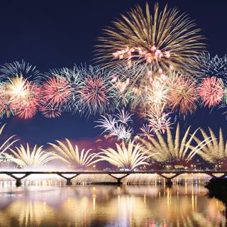 Christmas fireworks wallpaper