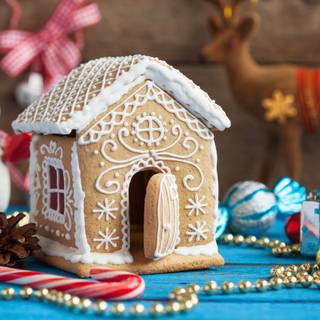 Christmas candy house wallpaper