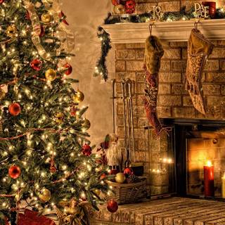 Christmas at night wallpaper