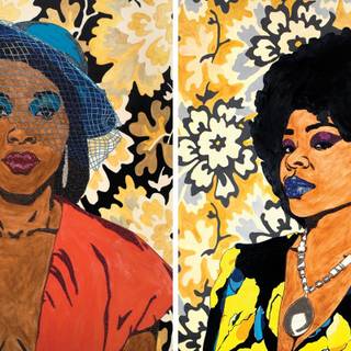 Black women painting wallpaper