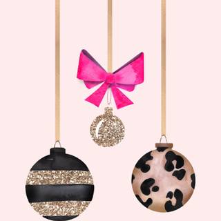 Gold and pink Christmas wallpaper