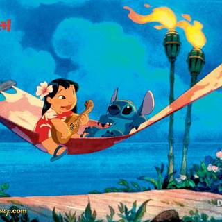 Aesthetic Stitch laptop wallpaper