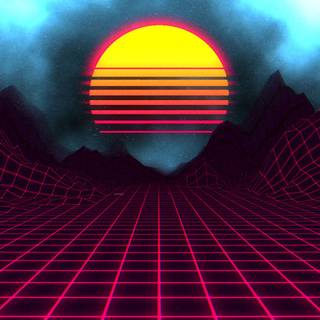 PS4 retro sunset wallpaper