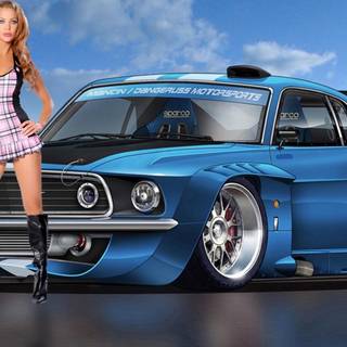 Girl and car wallpaper