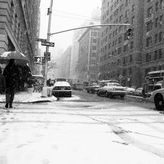 New York winter streets wallpaper