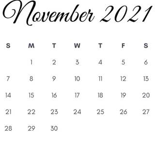 November 2021 calendar wallpaper