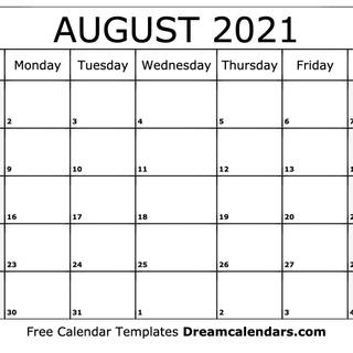 August 2021 calendar wallpaper