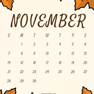 November 2021 calendar wallpaper