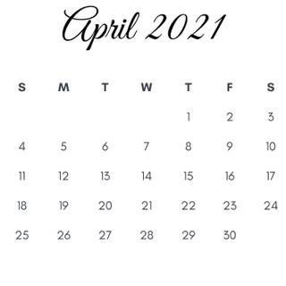 April 2021 calendar wallpaper