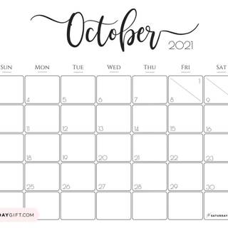 October 2021 calendar wallpaper