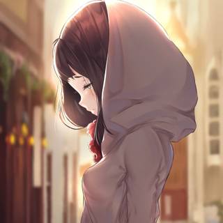 Anime girls with hoodies wallpaper