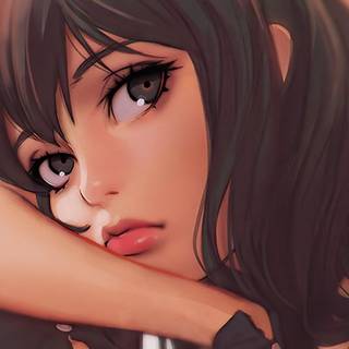 Thinking girl wallpaper