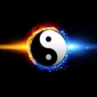 Yin Yang fire wallpaper
