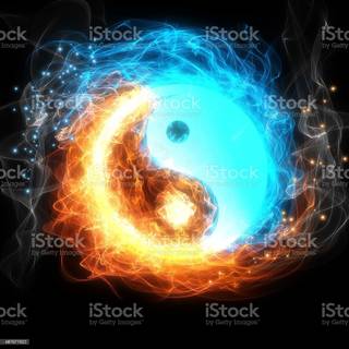 Yin Yang fire wallpaper