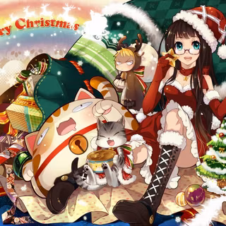 Merry Christmas girl anime wallpaper