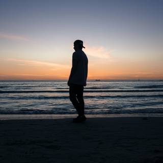 Alone man beach wallpaper