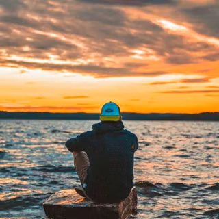 Alone man beach wallpaper