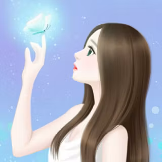 Girl with butterflies wallpaper