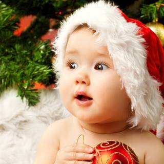 Cute baby Christmas wallpaper