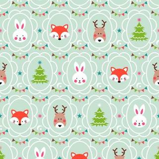 Pink and green Christmas wallpaper