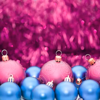 Christmas blue and pink wallpaper