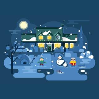 Winter minimalistic wallpaper