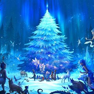 Christmas tree anime wallpaper