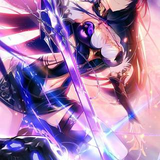 Purple girl anime wallpaper