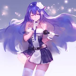 Purple girl anime wallpaper