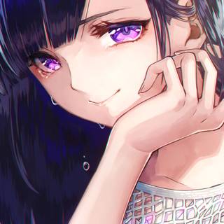 Purple girl anime wallpaper