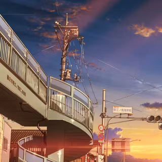 Anime city scenery desktop wallpaper