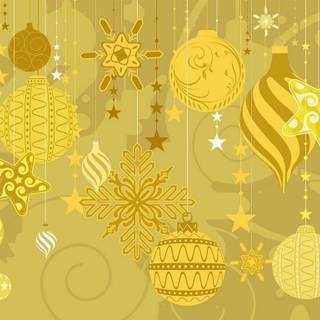 Christmas green and yellow wallpaper