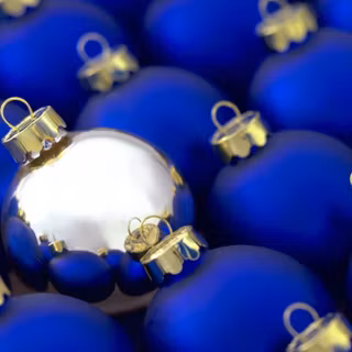 Christmas ornaments blue wallpaper
