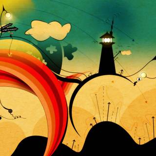 Sunset cartoon wallpaper