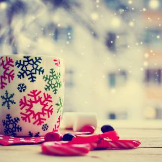 Cute winter coffee wallpaper