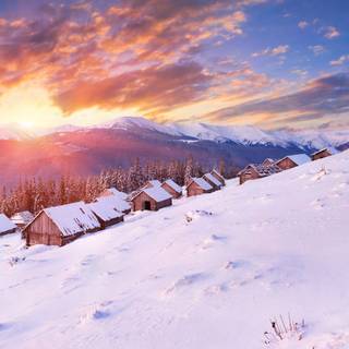 Snow house wallpaper