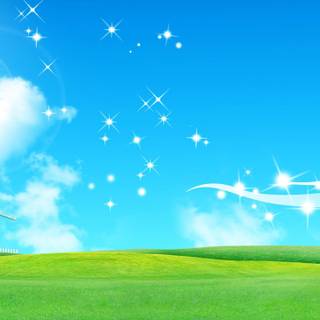 Cartoon landscape wallpaper