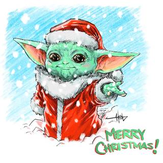 Christmas Bady Yoda wallpaper