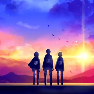 Eren Mikasa Armin wallpaper