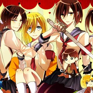 Eren Mikasa Armin wallpaper