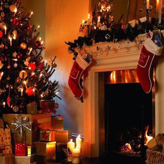 Christmas cozy home wallpaper