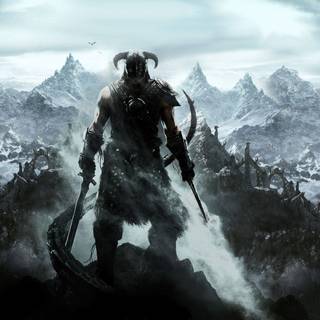 Retro mountain video game wallpaper