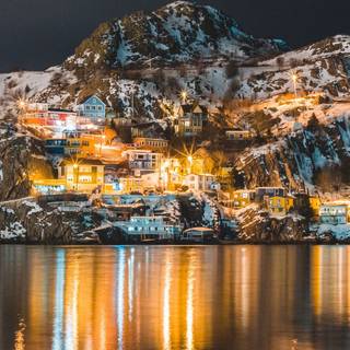 Winter village phone wallpaper