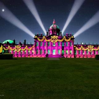 Winter wonderland castle wallpaper