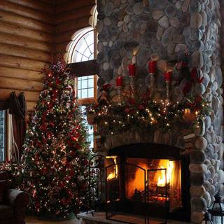Cozy rustic Christmas wallpaper