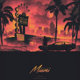 Red retro sunset gaming wallpaper