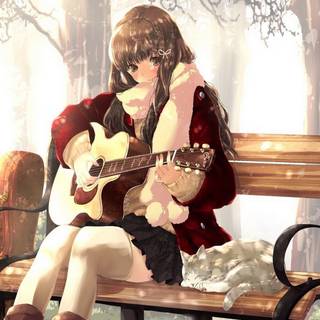 Guitar cartoon wallpaper