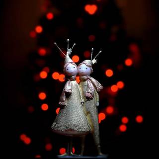 Girl and boy lights wallpaper